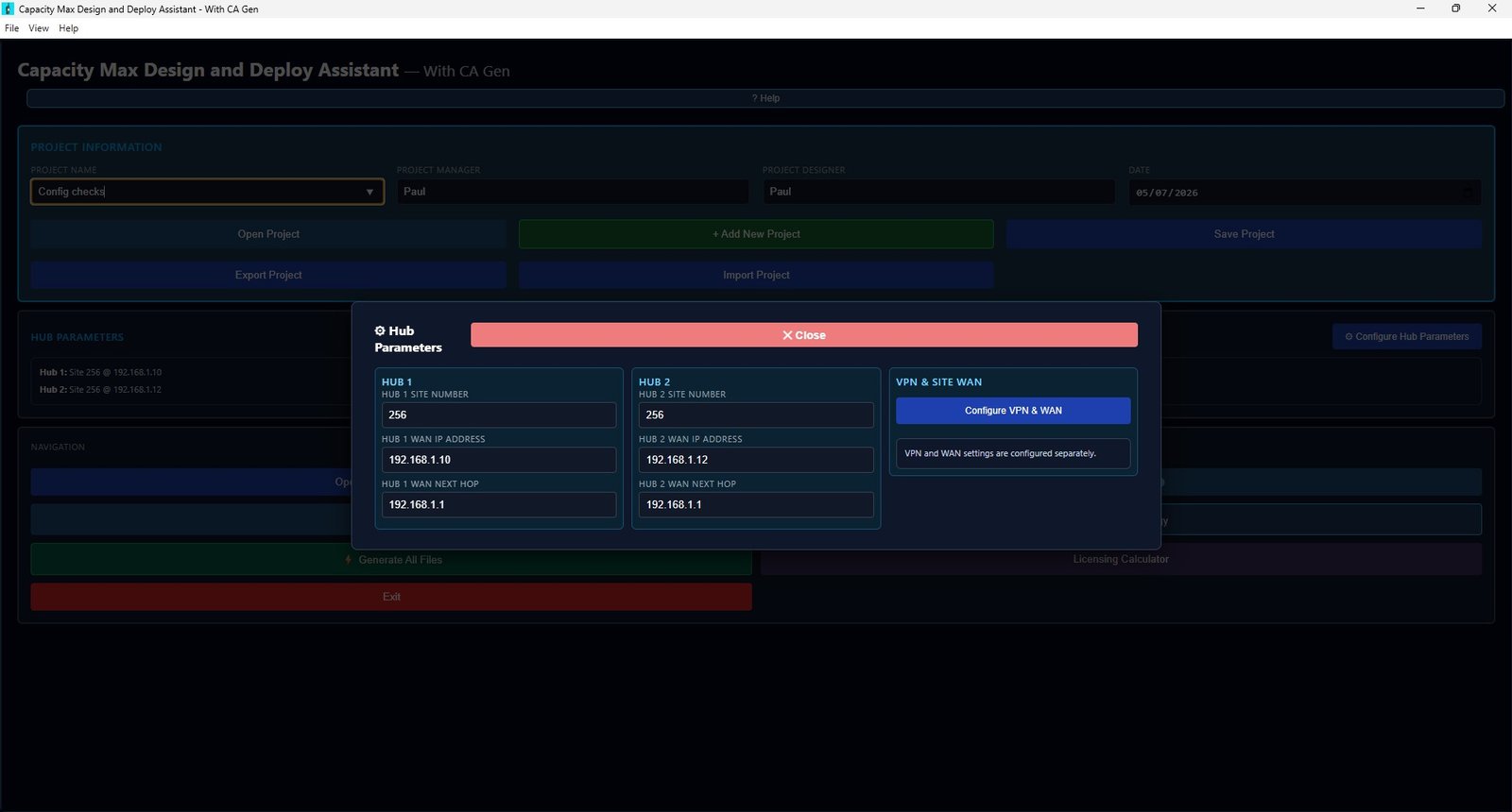 Hub parameters